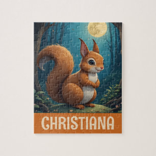 Personalized Cute Whimsical Squirrel  Jigsaw Puzzle