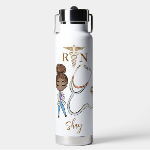 Personalized Cute Women Nurse Monogram Gift  Water Bottle