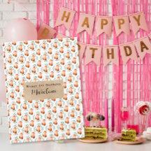 Personalized Cute woodland Fox happy birthday
