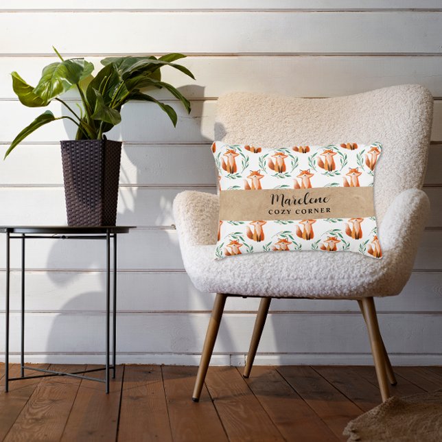 Personalized Cute woodland Fox nursery decor Accent Pillow (Creator Uploaded)
