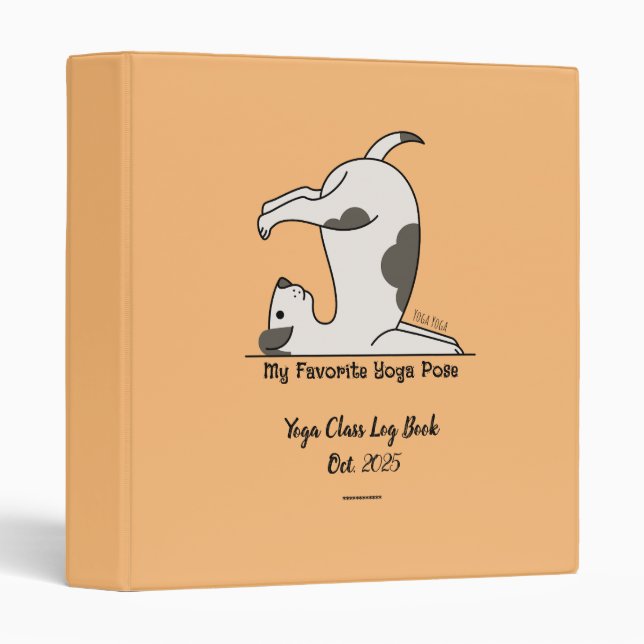 Personalized Cute Yoga Dog Folder For Yoga Classes Binder (Front/Spine)