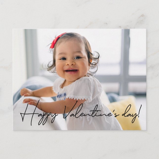 Personalized CuteHappy Valentine's day Photo Holiday Postcard (Front)