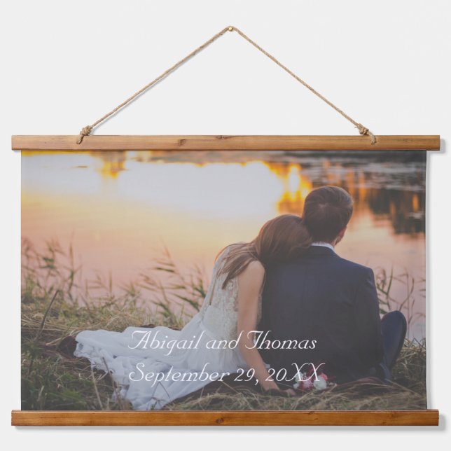 Personalized Cutomized Wedding Photo  Hanging Tapestry (Front)