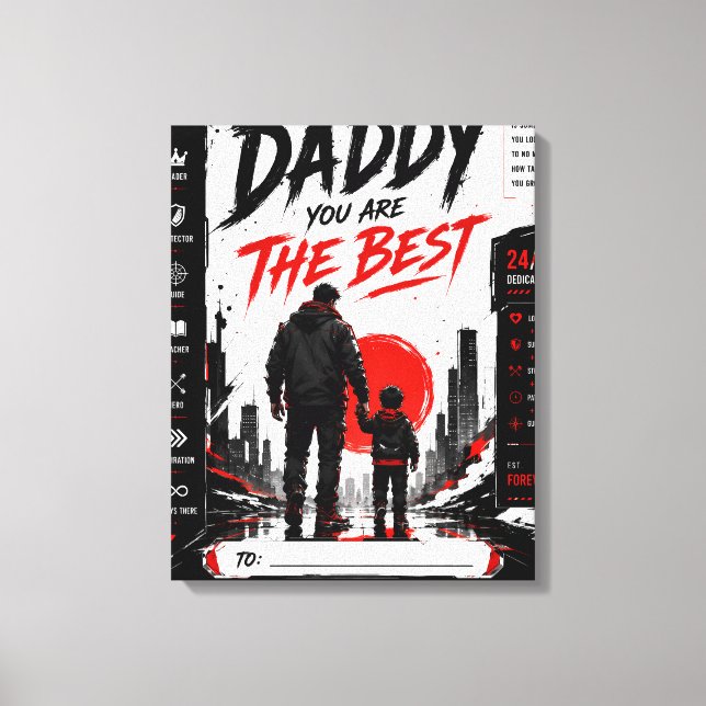 Personalized Cyberpunk Dad Canvas Print (Front)