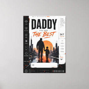 Personalized Cyberpunk Father And Son Canvas Print