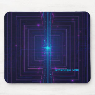 Personalized Cyberpunk System Access Neon Mouse Pad