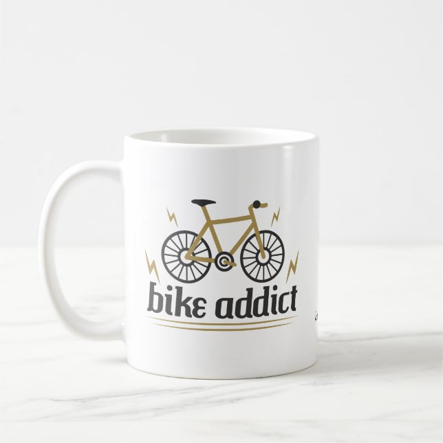 Personalized Cycling Bike Cyclist Bicycle Coffee Mug (Left)
