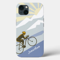 Personalized Cyclist Biking up Mountain Road Bike