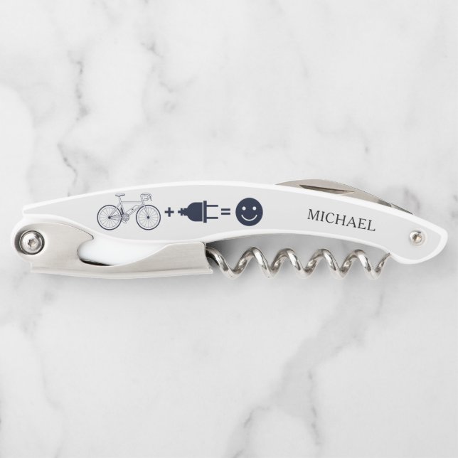 Personalized Cyclist eBike Makes Me Happy Corkscrew (Front)