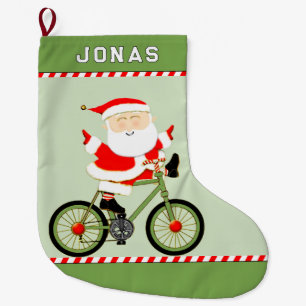 Personalized Cyclist Holiday Gift Large Christmas Stocking