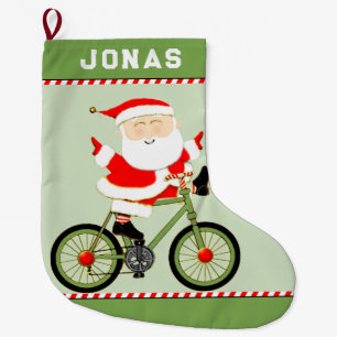 Personalized Cyclist Holiday Gift Large Christmas Stocking