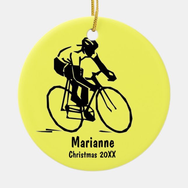 Personalized Cyclist Ornament (Front)