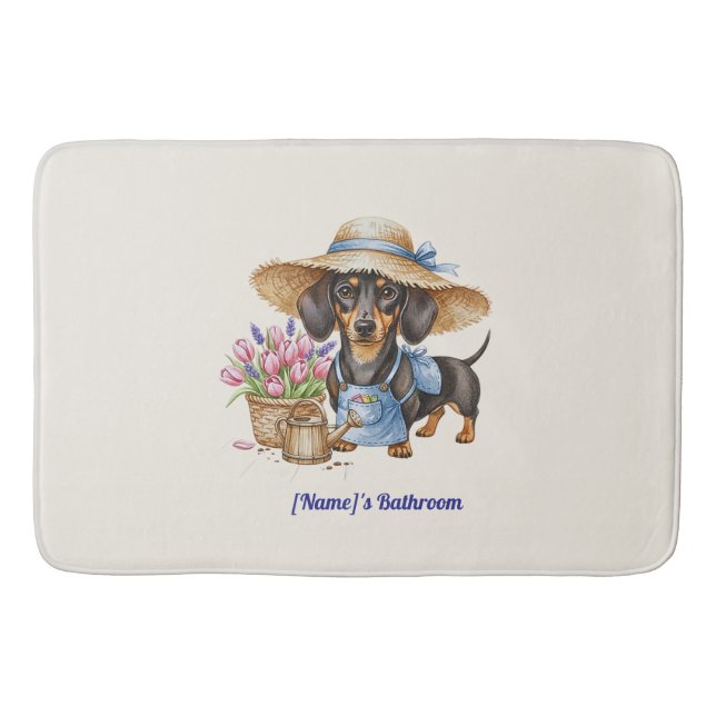 Personalized Dachshund Bath Mat  (Front)