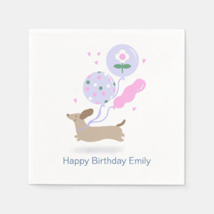 Personalized Dachshund Birthday Party Dog Lover Napkin