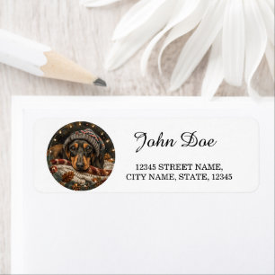 Personalized Dachshund Christmas Return Address