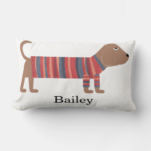 Personalized Dachshund Dog Lumbar Pillow