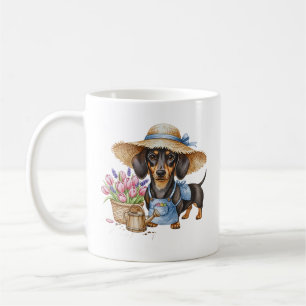 Personalized Dachshund Garden Mug   Cute Dog Garde