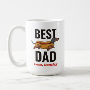 Personalized Dachshund Hotdog Dog Dad Custom Text Coffee Mug