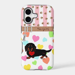 Personalized Dachshund Long Haired Black and Tan