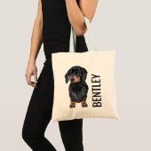 Personalized Dachshund Pet Name | Cute Doggy Goody Tote Bag (Front (Product))