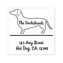 Personalized Dachshund Profile Rubber Stamp