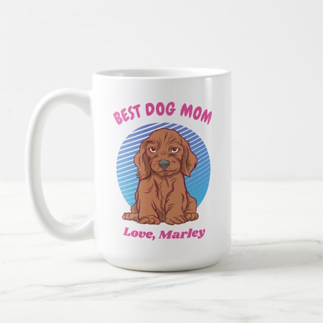 Personalized Dachshund Puppy Dog Mom Custom Name Coffee Mug (Left)