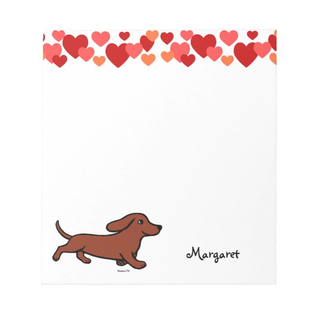 Personalized Dachshund Running Cartoon Notepad (Front)