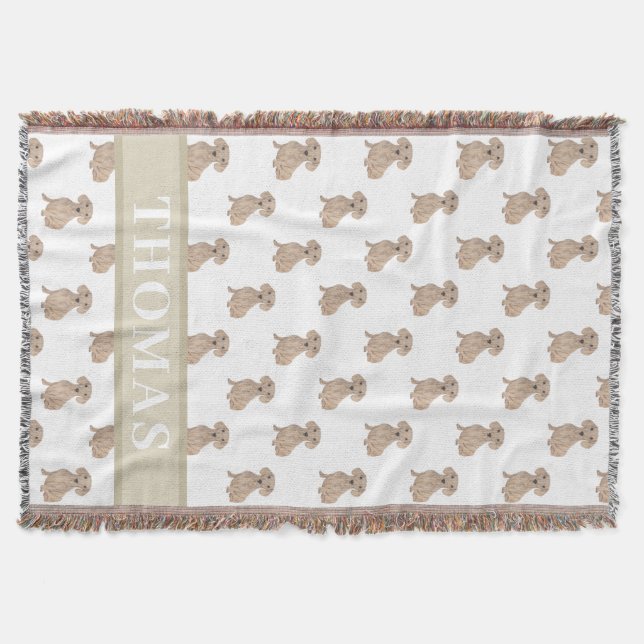 Personalized Dachshund (Smooth, Red) Throw Blanket (Front)