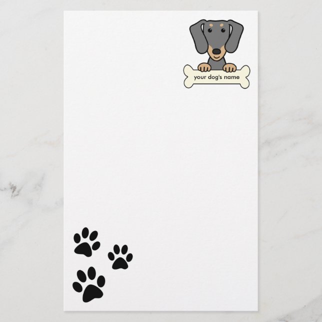 Personalized Dachshund Stationery (Front)