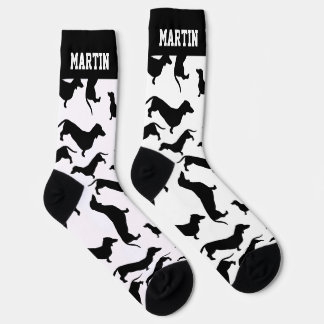 Personalized Dachshund Wiener Dog Pattern Socks