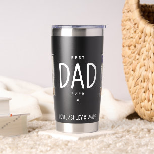 Personalized Dad 2 Photos Best Dad Ever Modern Insulated Tumbler