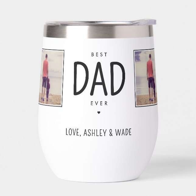 Personalized Dad 4 Photos Best Dad Ever Modern (Left)