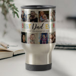Personalized Dad 8 Photo Travel Mug<br><div class="desc">Unveiling our unique Dad Photo Travel Coffee Mug, perfect for the on-the-go father figure! Personalize it with 8 cherished family photos, blended with a vibrant 'best dad ever' typographic design. This isn't just a mug, it's a vessel for treasured memories and warm drinks, custom-crafted with your loved one's names to...</div>