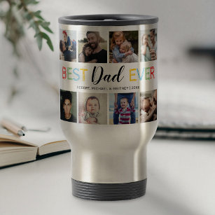 Personalized Dad 8 Photo Frosted Glass Coffee Mug