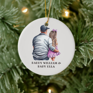 Personalized Dad and Daughter (3) Ceramic Ornament