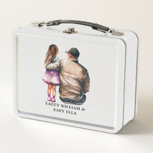 Personalized Dad and Daughter (4) Metal Lunch Box