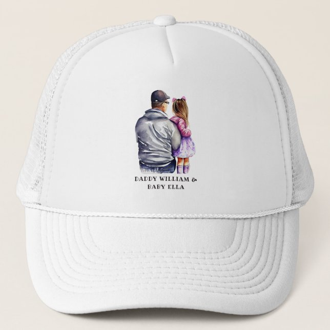 Personalized Dad and Daughter (6) Trucker Hat (Front)