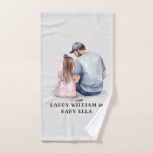 Personalized Dad and Daughter (8) Bath Towel Set