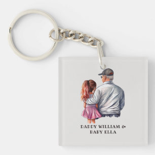 Personalized Dad and Daughter Keychain