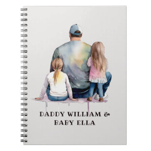 Personalized Dad and Daughters (9) Notebook