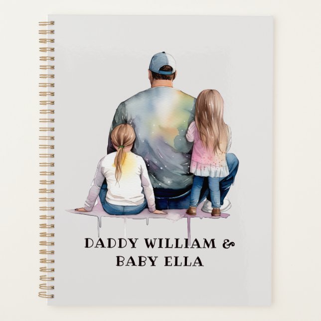 Personalized Dad and Daughters (9) Planner (Front)