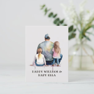 Personalized Dad and Daughters (9) Postcard