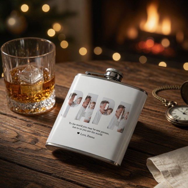 Personalized Dad | Best Dad Ever Custom Photo Hip Flask (Creator Uploaded)