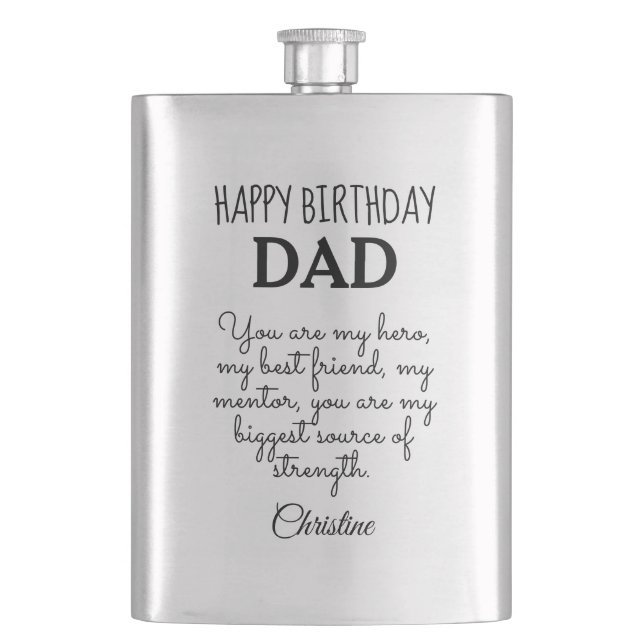 Personalized Dad Birthday Gift Hip Flask (Front)