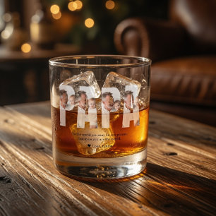 Personalized Dad Custom Photo Gift Whiskey Glass
