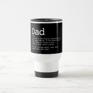 Personalized Dad Definition Modern Black Travel Mug