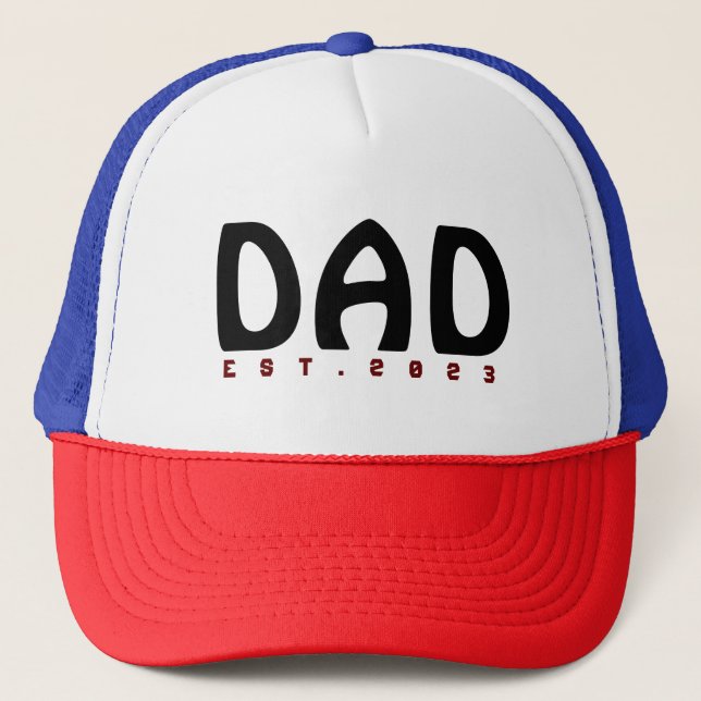 Personalized Dad Est 2023  Fathers Day  Trucker Hat (Front)
