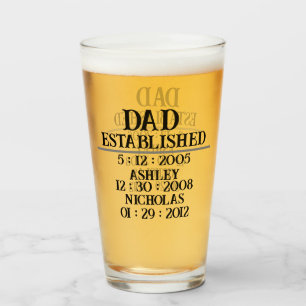 Personalized dad est father's day 2024 glass
