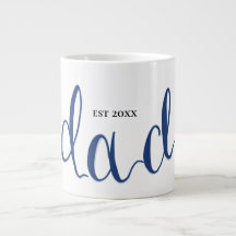 Personalized Dad Est. Year Calligraphy Coffee Mug