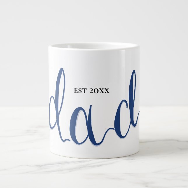 Personalized Dad Est. Year Calligraphy Coffee Mug (Front)